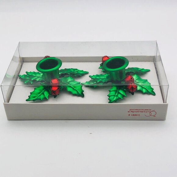 Vintage Department 56 Holly Bell Candle Adapter Set - Picture 1 of 3
